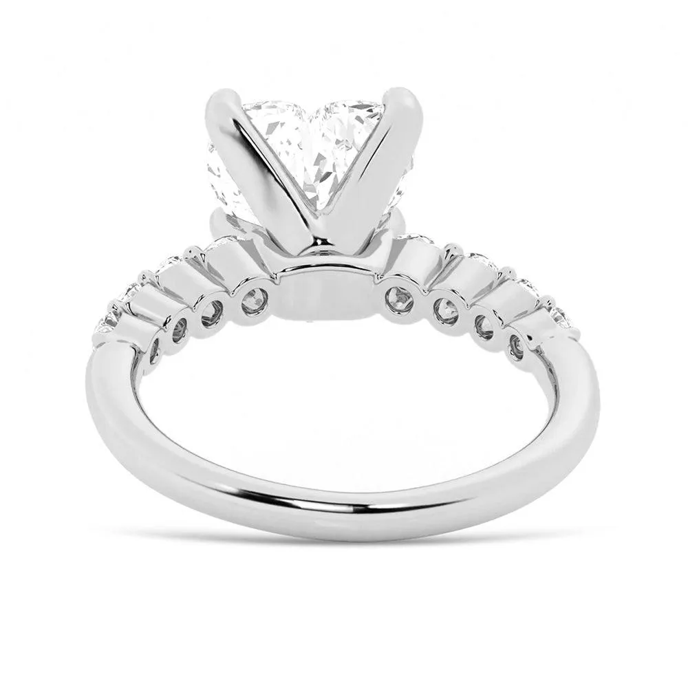 Classic Shared-Prong Heart Shaped Engagement Ring