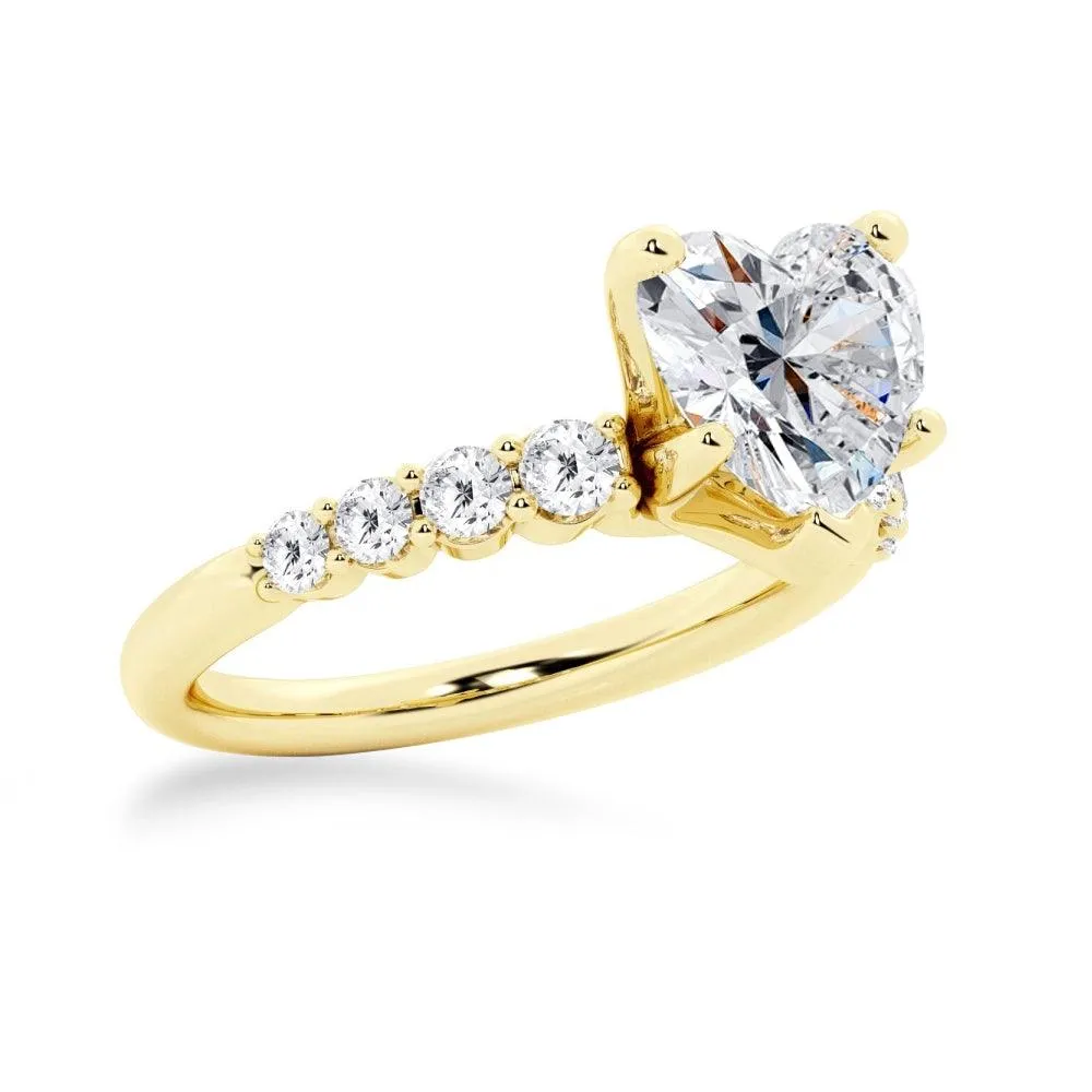 Classic Shared-Prong Heart Shaped Engagement Ring