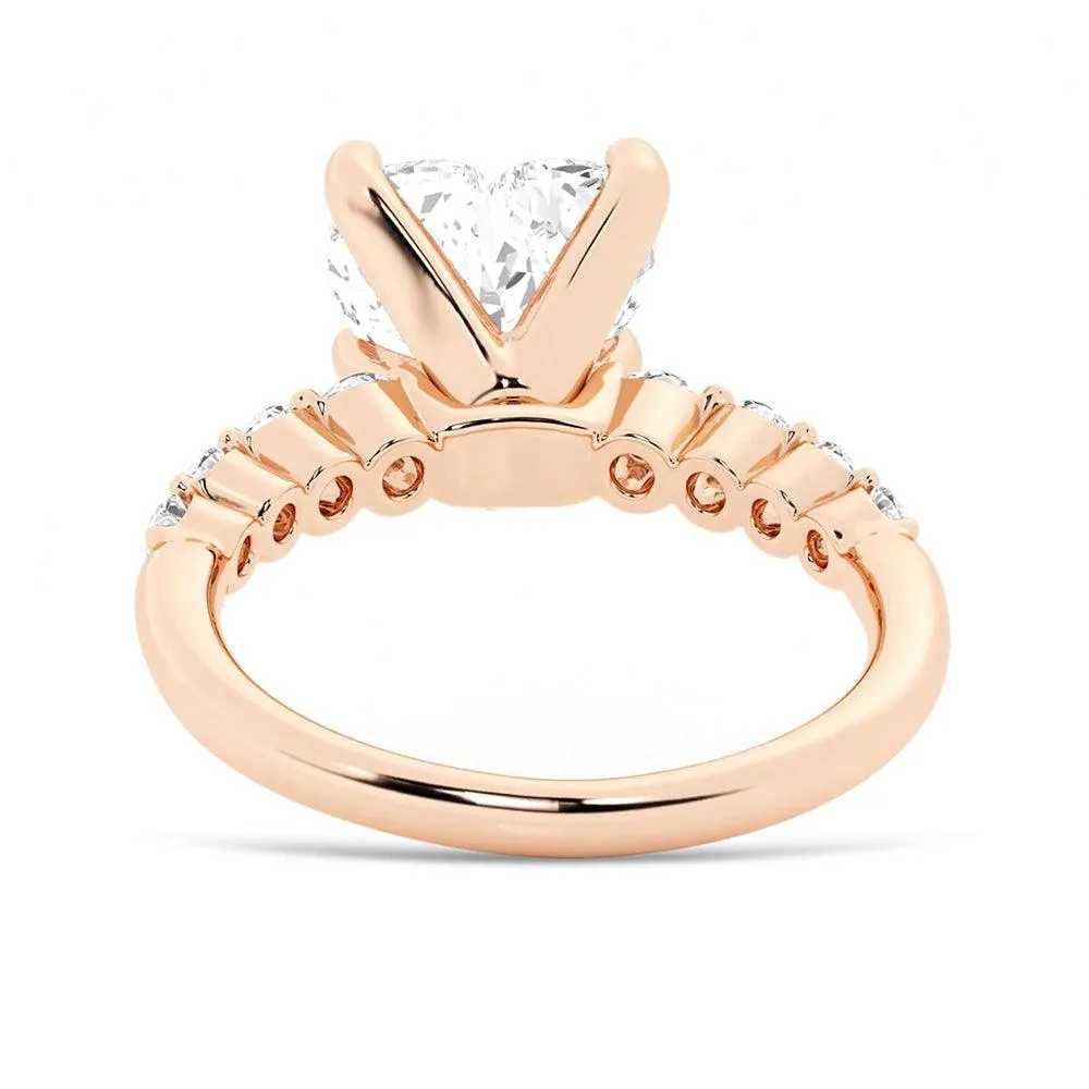 Classic Shared-Prong Heart Shaped Engagement Ring