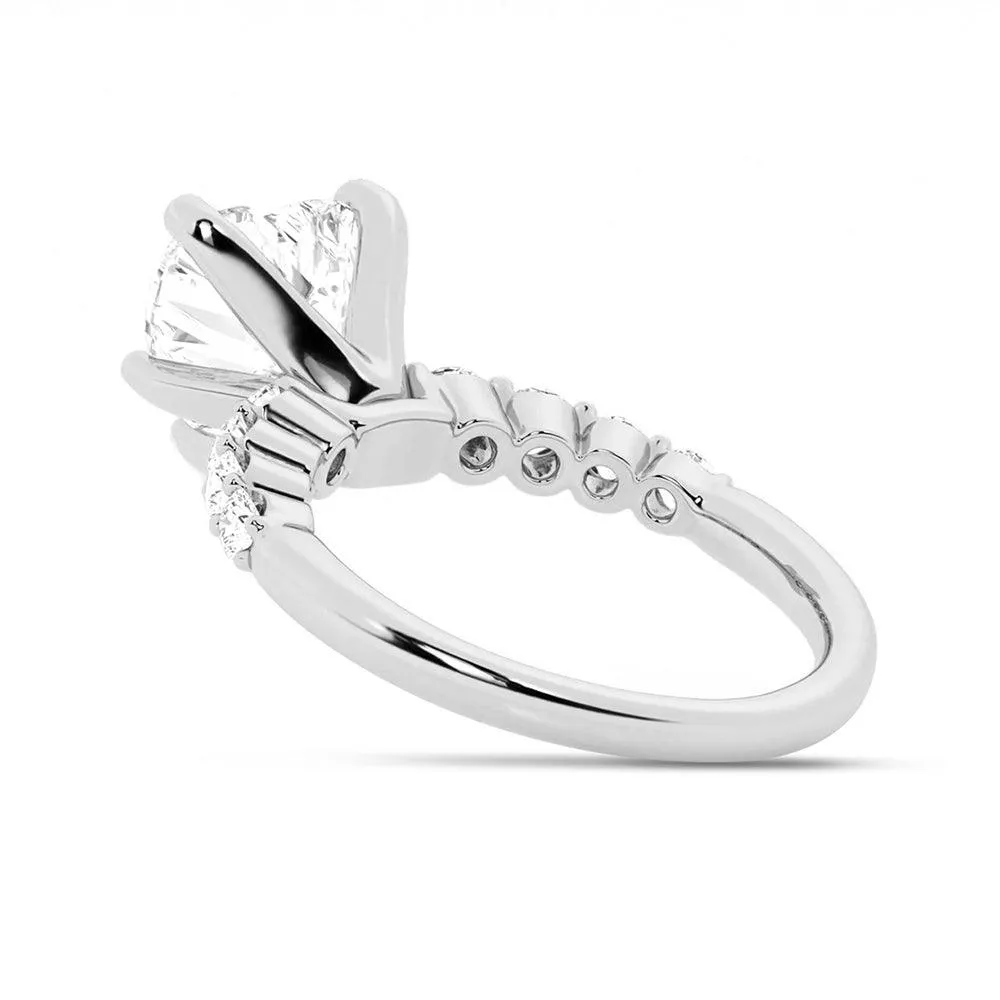 Classic Shared-Prong Heart Shaped Engagement Ring