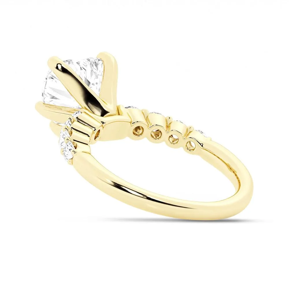 Classic Shared-Prong Heart Shaped Engagement Ring