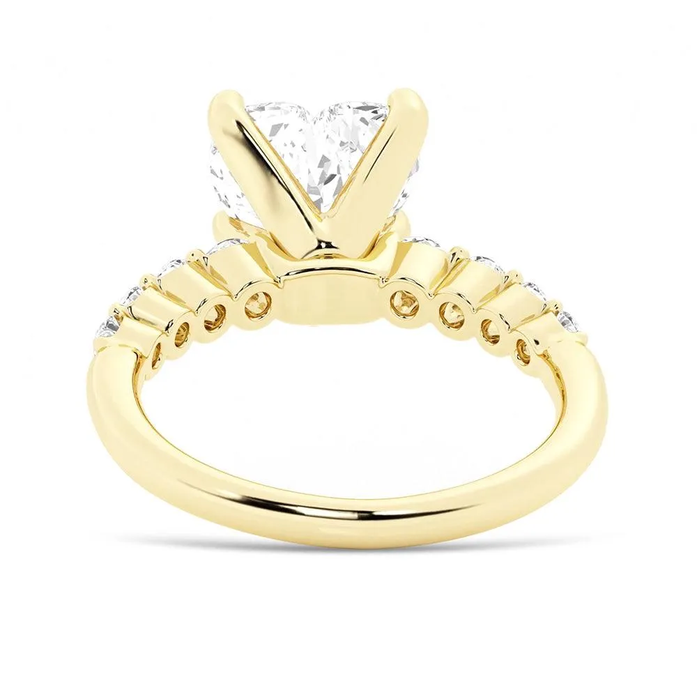 Classic Shared-Prong Heart Shaped Engagement Ring