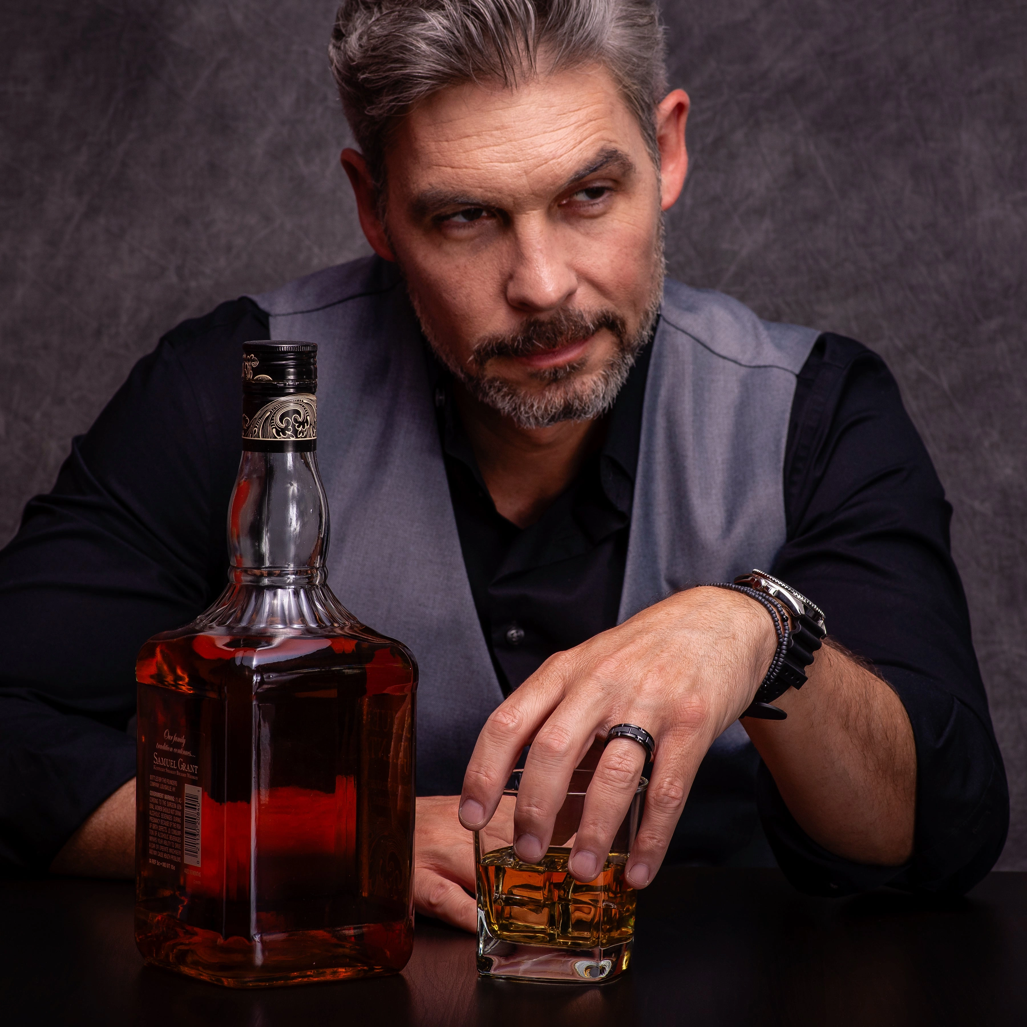 100S JEWELRY Black Tungsten Rings For Men Wedding Band Brick Pattern Brushed Engagement Promise Size 6-16 Highlight Piece