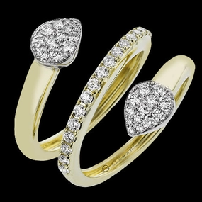 ZR2377 Right Hand Ring in 14k Gold with Diamonds Work Outfit