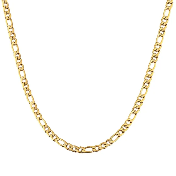 Classy Men 3mm Gold Figaro Chain Necklace