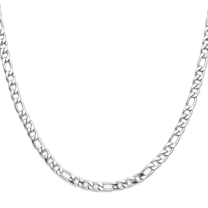 Classy Men 9mm Silver Figaro Chain Necklace