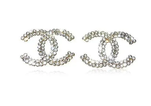 Classy Popular Long Crystal Silver or Gold CC Long Cream White Pearl Necklace Earring Bracelet Set