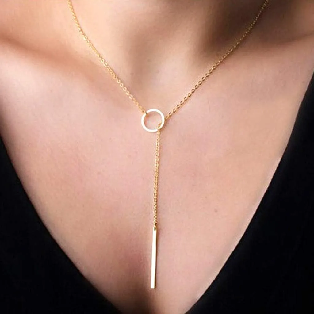 Clavicle Chain Jewelry for Women Necklace Multi Gift Choker Fashion Layer Trendy Copper Boho Necklaces (Gold, One Size)