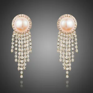 Claw Chain Pearl Earrings