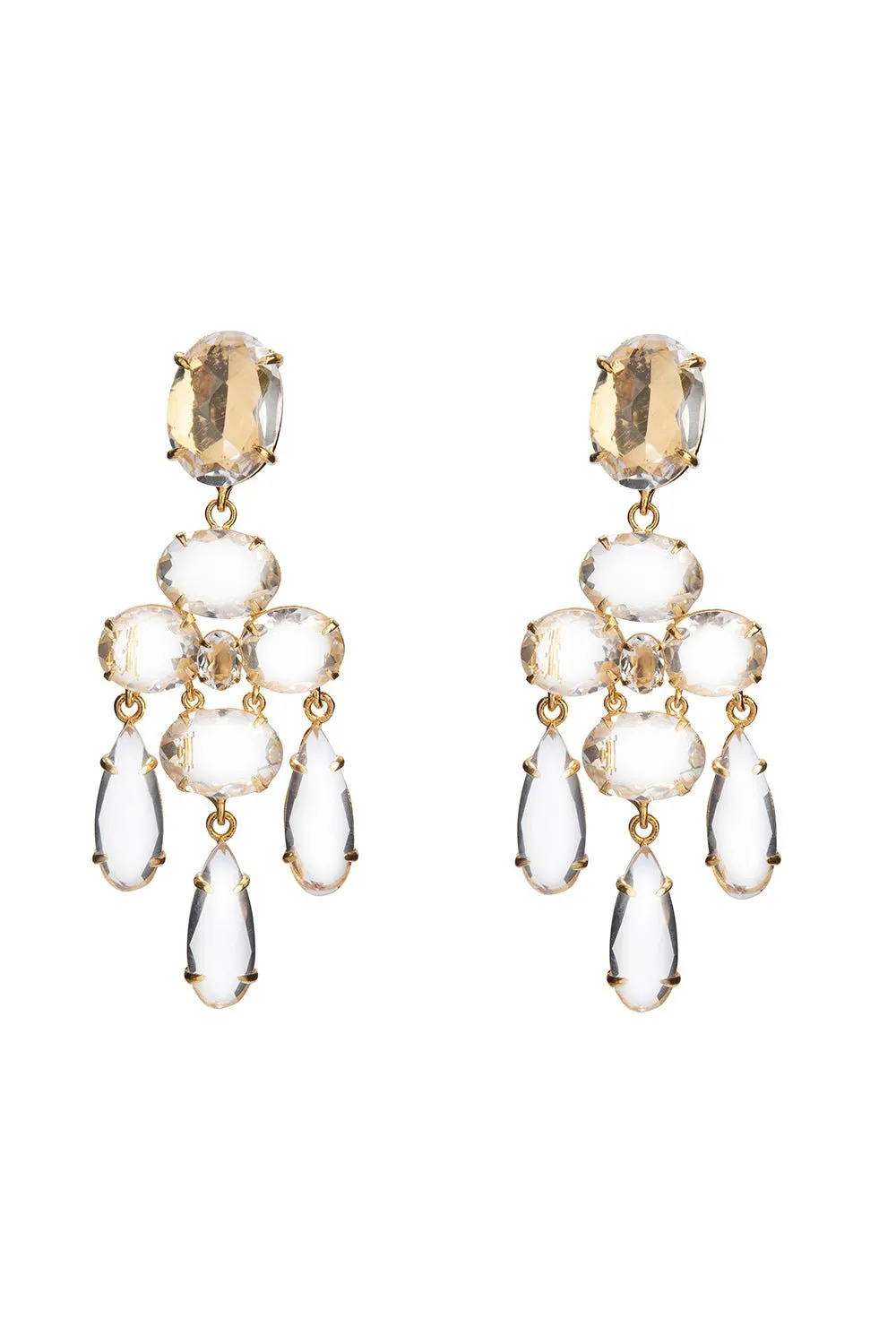 Clear Quartz Chandelier Earrings
