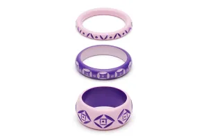 Clematis and Violet Set of 3 Maiden Bangles