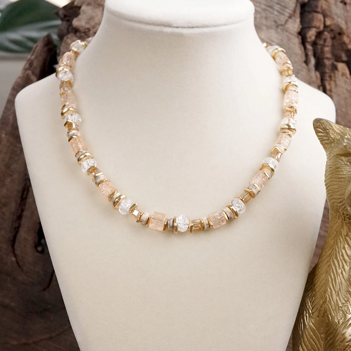 Pastel Drift ?C Mixed Bead Necklace in Soft Hues Romantic Accent