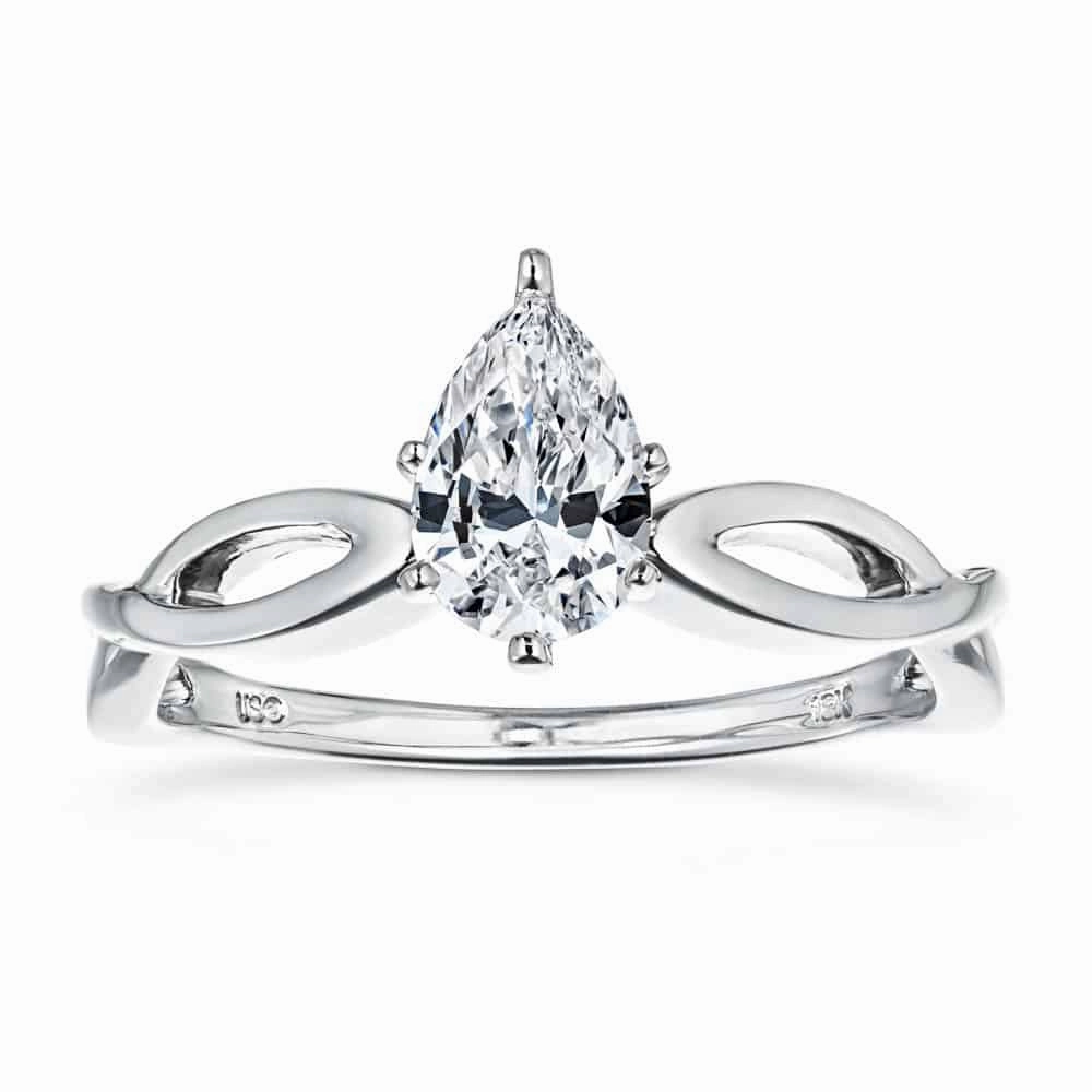 Precision Cut Artistic Trinket Karina Lab Grown Diamond Twist Solitaire Engagement Ring