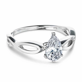 Karina Lab Grown Diamond Twist Solitaire Engagement Ring Creative Accent