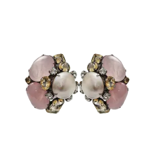 Cluster Button Earring