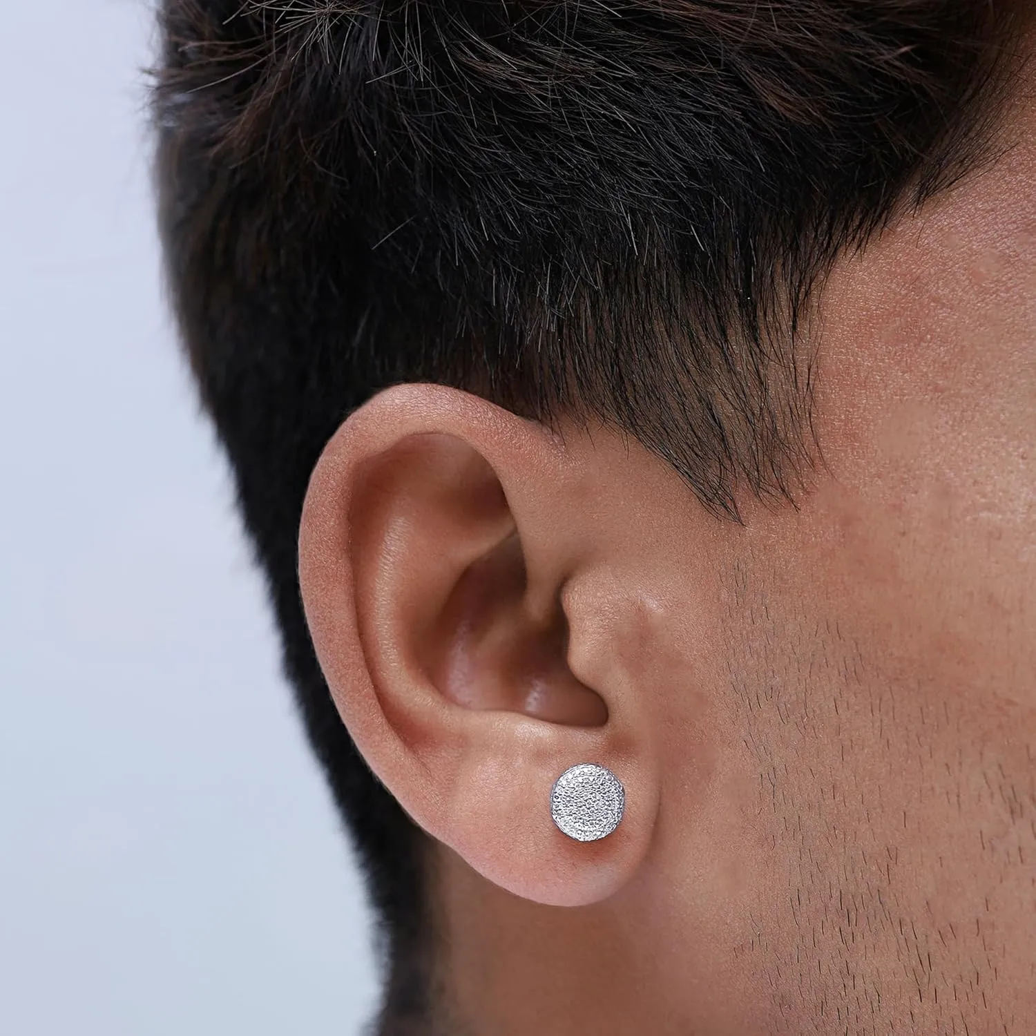 Cluster Halo Diamond Stud Earrings for Men 0.40 Cttw Natural or Lab Grown Diamond Ear Studs with Secure Screw Backs in 10K Solid Gold and 925 Sterling Silver Jewelry Gift for Him Aretes De Hombre