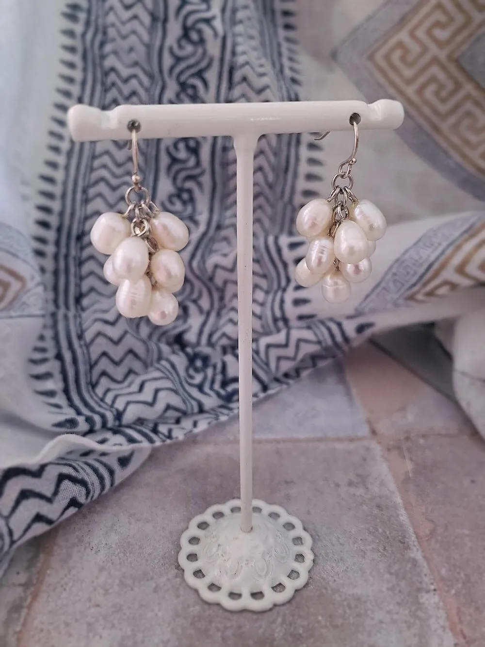 Cluster Pearl Earrings