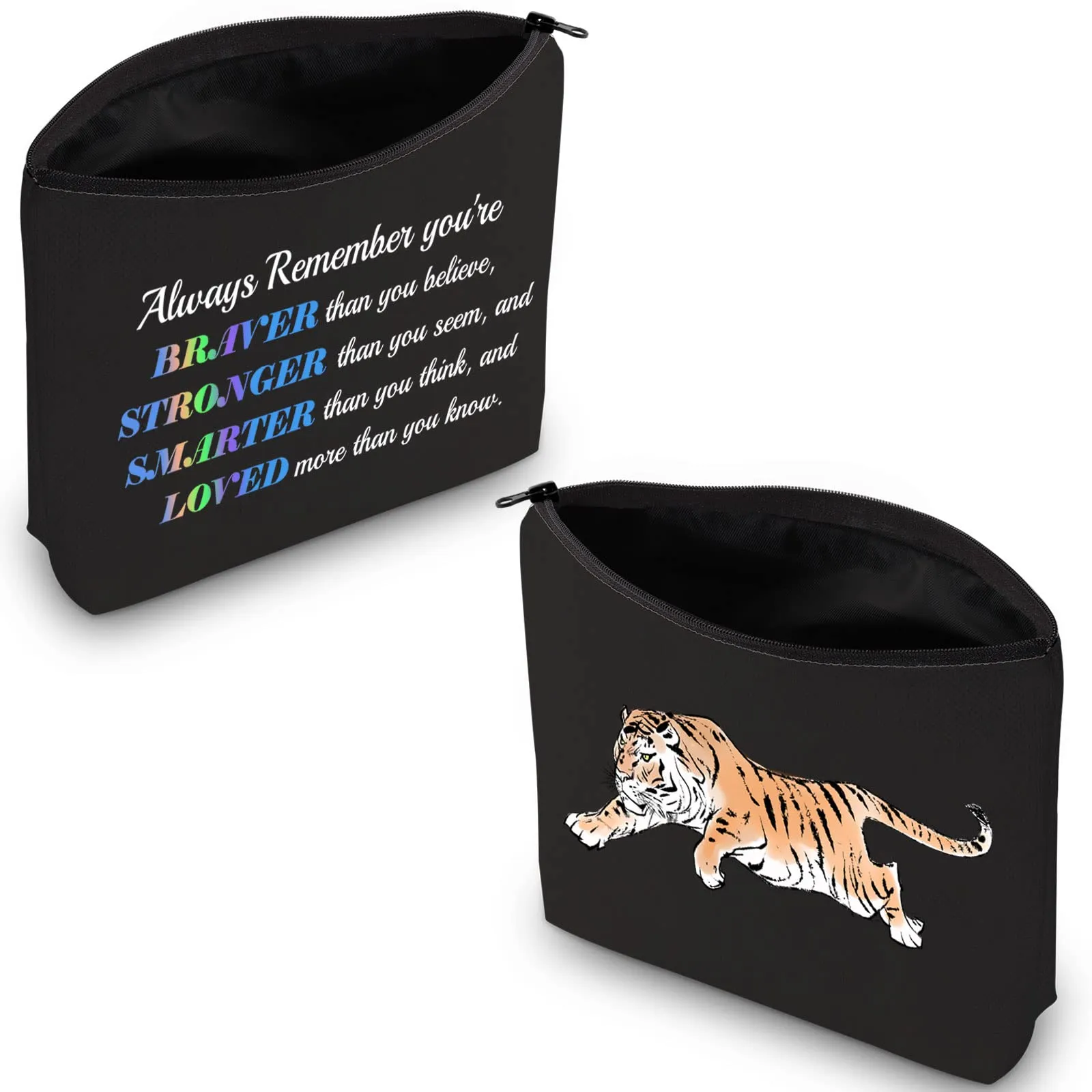 CMNIM Tiger Gifts Makeup Bag Tiger Lover Gifts Inspirational Tiger Animal Lover Gift Cosmetic Bag Zipper Travel Pouch Organizer (Tiger Gifts Makeup Bag)