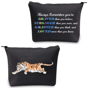 CMNIM Tiger Gifts Makeup Bag Tiger Lover Gifts Inspirational Tiger Animal Lover Gift Cosmetic Bag Zipper Travel Pouch Organizer (Tiger Gifts Makeup Bag)