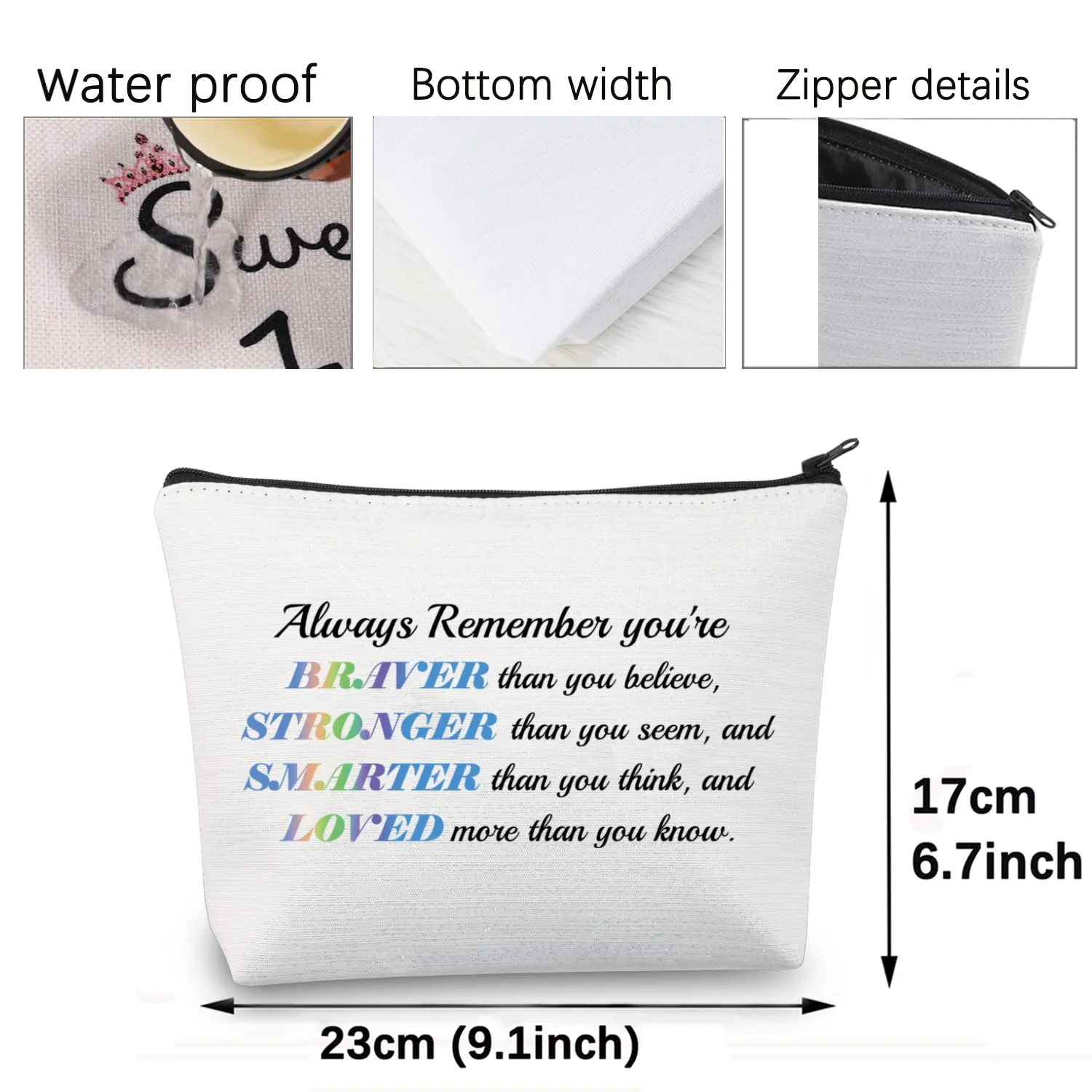 CMNIM Wolf Gifts Makeup Cosmetic Bag Gifts for Wolf Lovers Inspirational Wolf Zipper Pouch Travel Bag Toiletry Cases Organizer (Wolf Gifts Makeup Bag white)