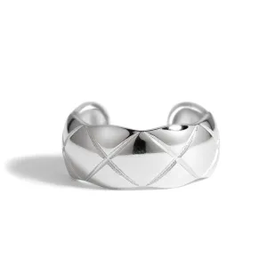 Coco Adjustable Wide Band Quilted Ring
