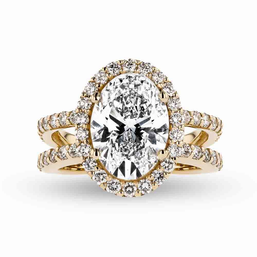 Glam Touch Premium item Coco Lab Grown Diamond Split Shank Halo Engagement Ring