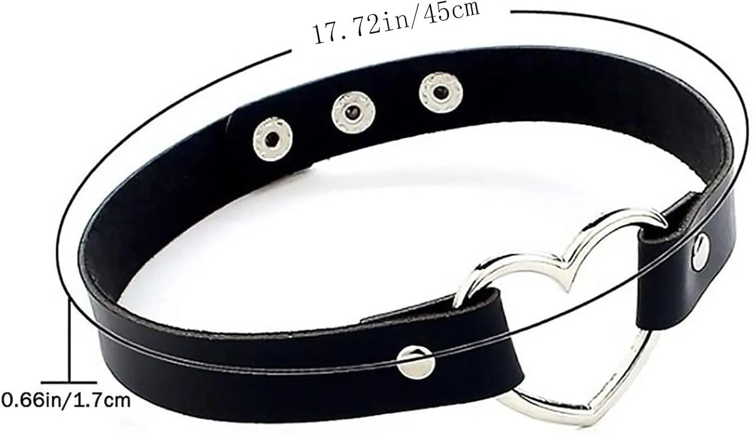 Collar Heart PU Leather Choker for Women Goth Punk Choker Adjustable Soft Collar (Blue, One Size)