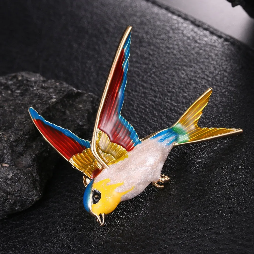 Colorful Bird Brooch