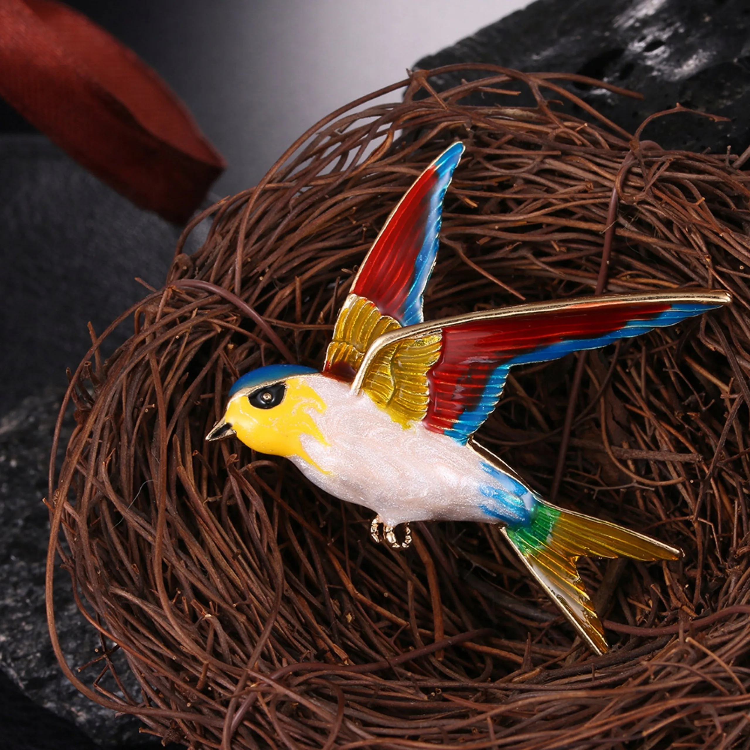Colorful Bird Brooch