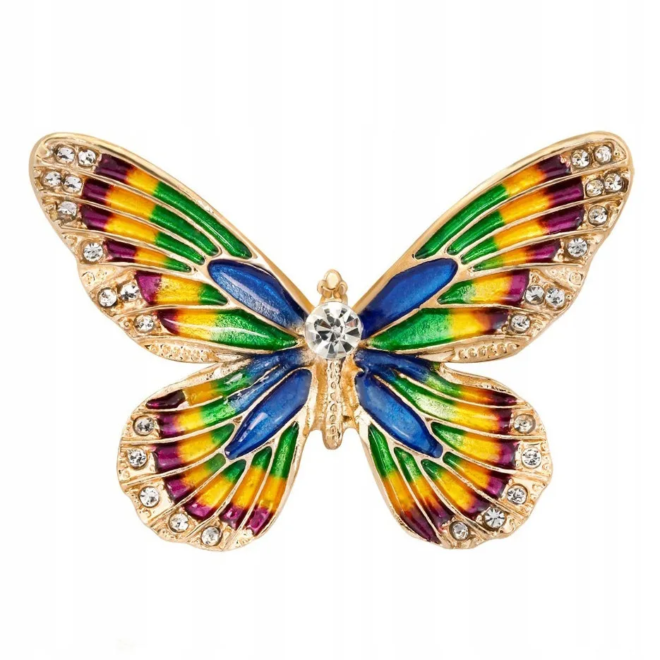 Colorful Butterfly Brooch with zirconia