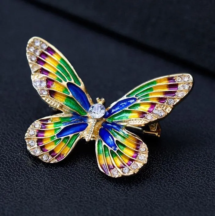 Colorful Butterfly Brooch with zirconia