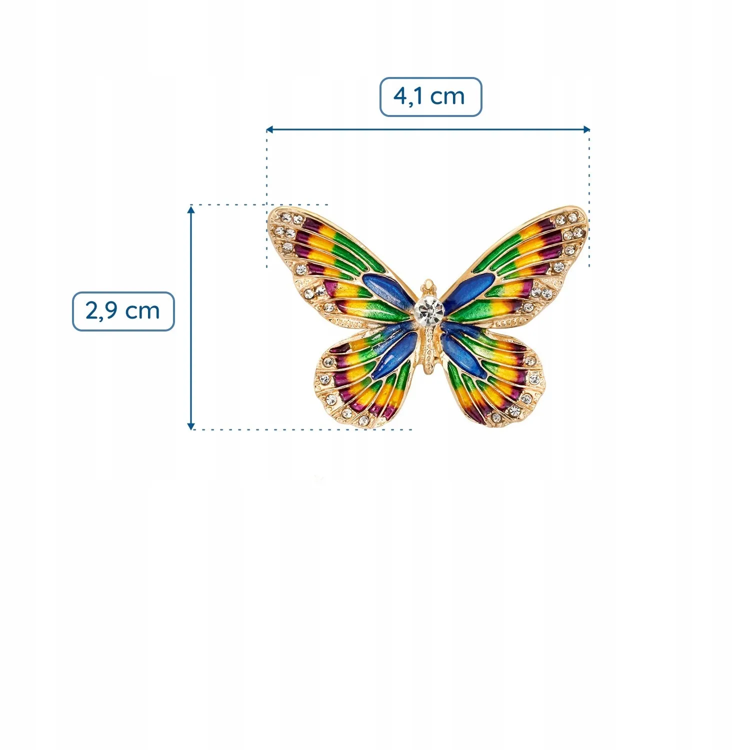 Colorful Butterfly Brooch with zirconia