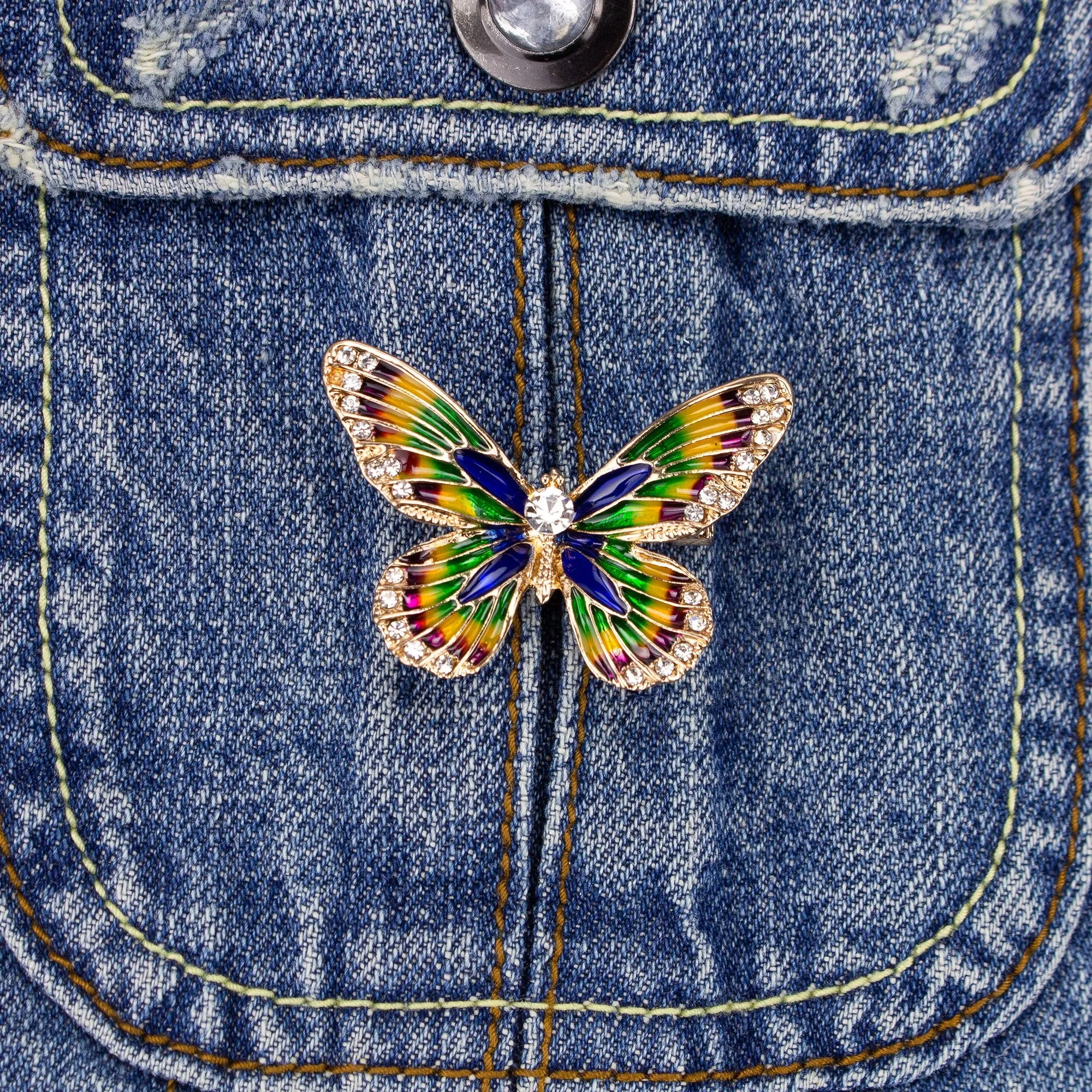 Colorful Butterfly Brooch with zirconia