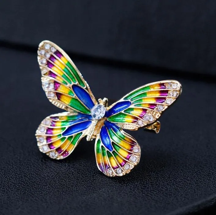 Colorful Butterfly Brooch with zirconia