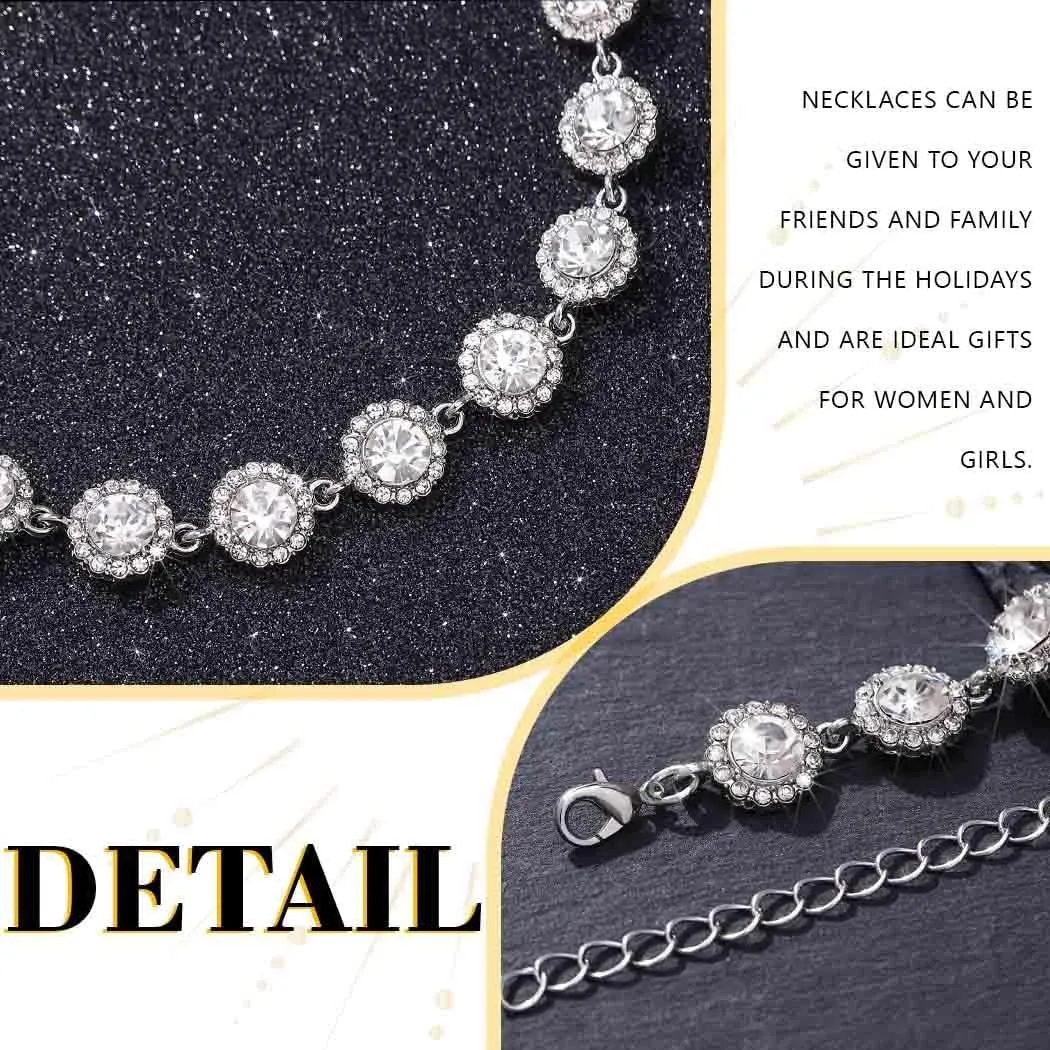 Colorful Crystal Choker Necklace Sparkly Rhinestone Chokers Necklaces Gold Chain Party Prom Neck Jewelry for Women