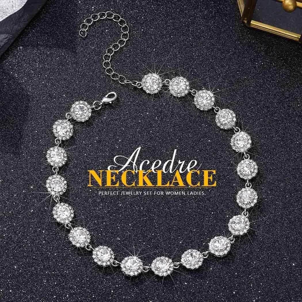 Colorful Crystal Choker Necklace Sparkly Rhinestone Chokers Necklaces Gold Chain Party Prom Neck Jewelry for Women