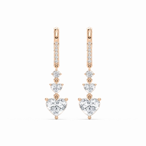 Grand Piece Luxurious Choice 2 ctw Duo Heart & Round Lab Grown Diamond Dangle Earrings