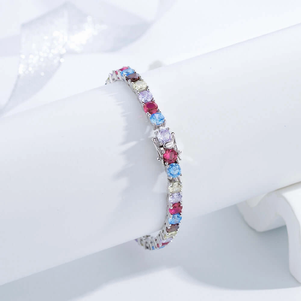 Colorful Four Prong Colored Diamond Tennis Bracelet Sensible Option Logical Choice