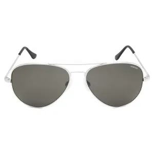 Concorde Unisex Silver Frame Bright Chrome Gray Lens Aviator Polarized Sunglasses - CR123
