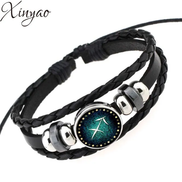 Constellation Bracelet Men & Women Braided Leather