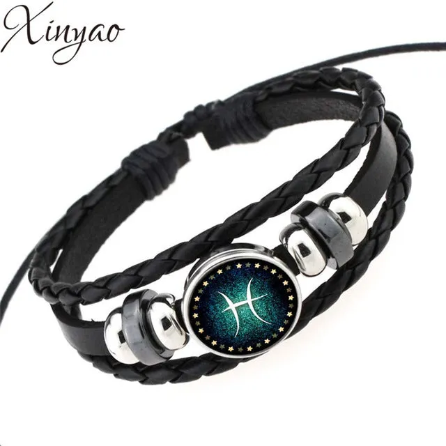 Constellation Bracelet Men & Women Braided Leather