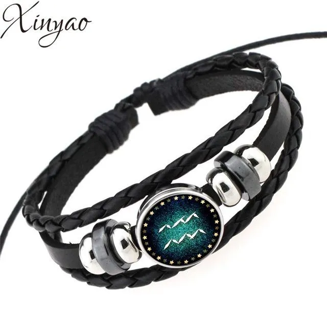 Constellation Bracelet Men & Women Braided Leather