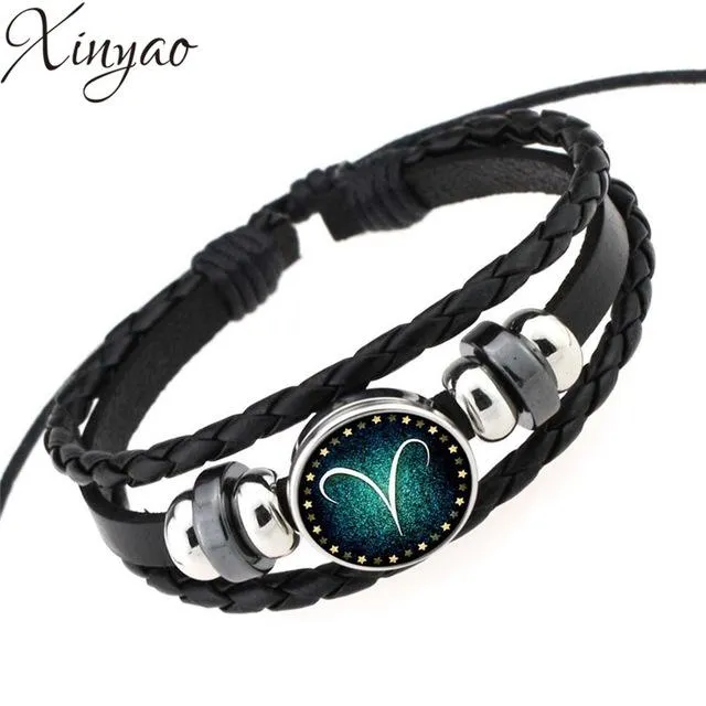 Constellation Bracelet Men & Women Braided Leather