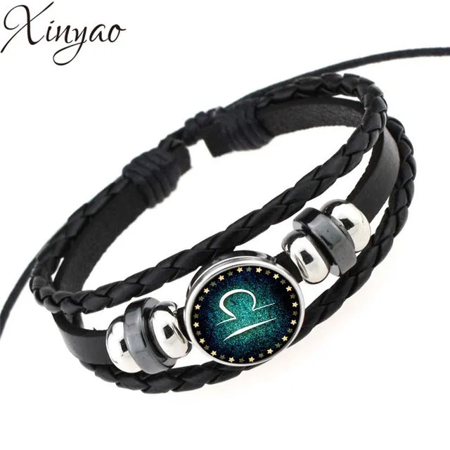 Constellation Bracelet Men & Women Braided Leather