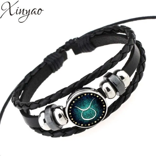 Constellation Bracelet Men & Women Braided Leather