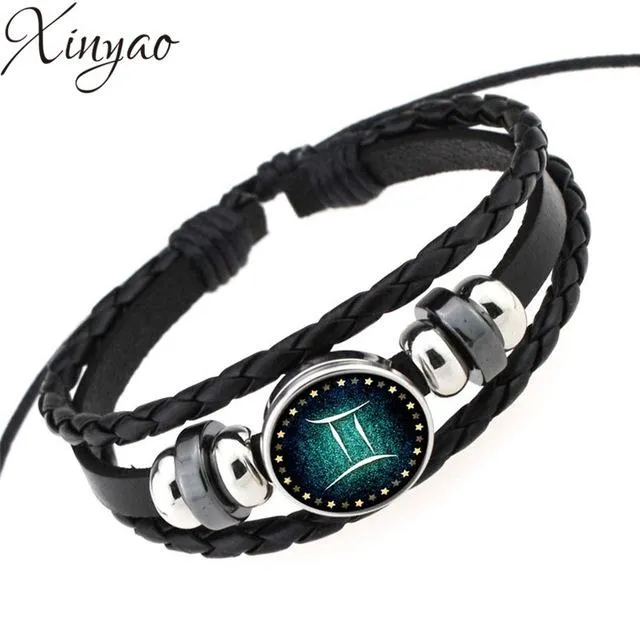Constellation Bracelet Men & Women Braided Leather
