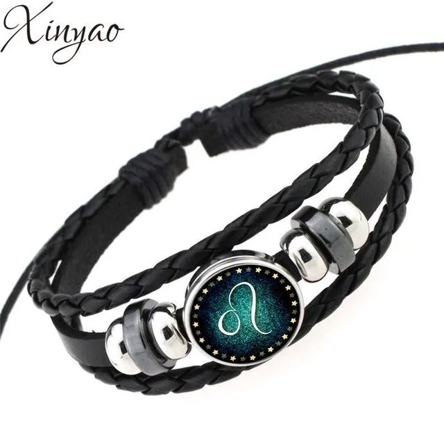 Constellation Bracelet Men & Women Braided Leather
