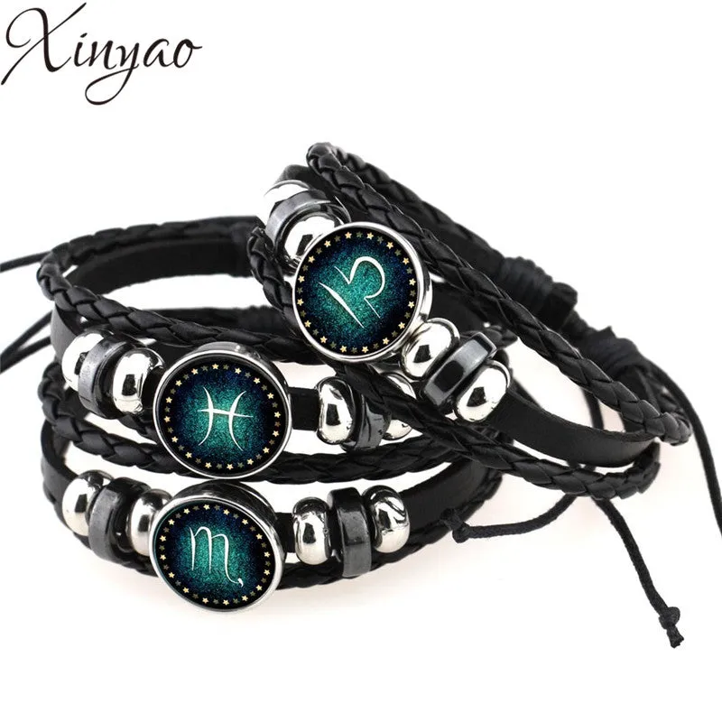 Constellation Bracelet Men & Women Braided Leather