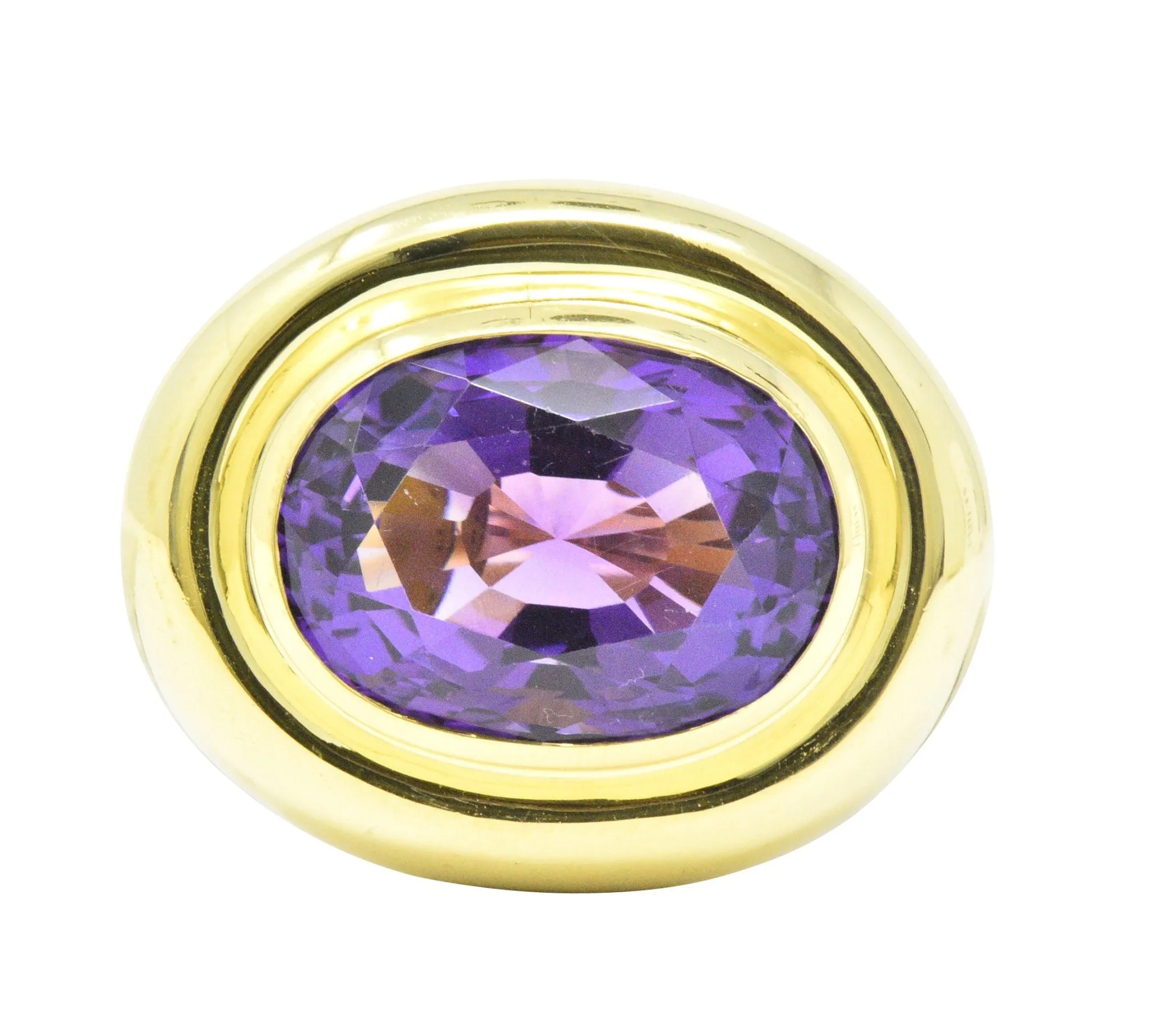 Contemporary 20.00 CTW Amethyst 18 Karat Gold Cocktail Ring