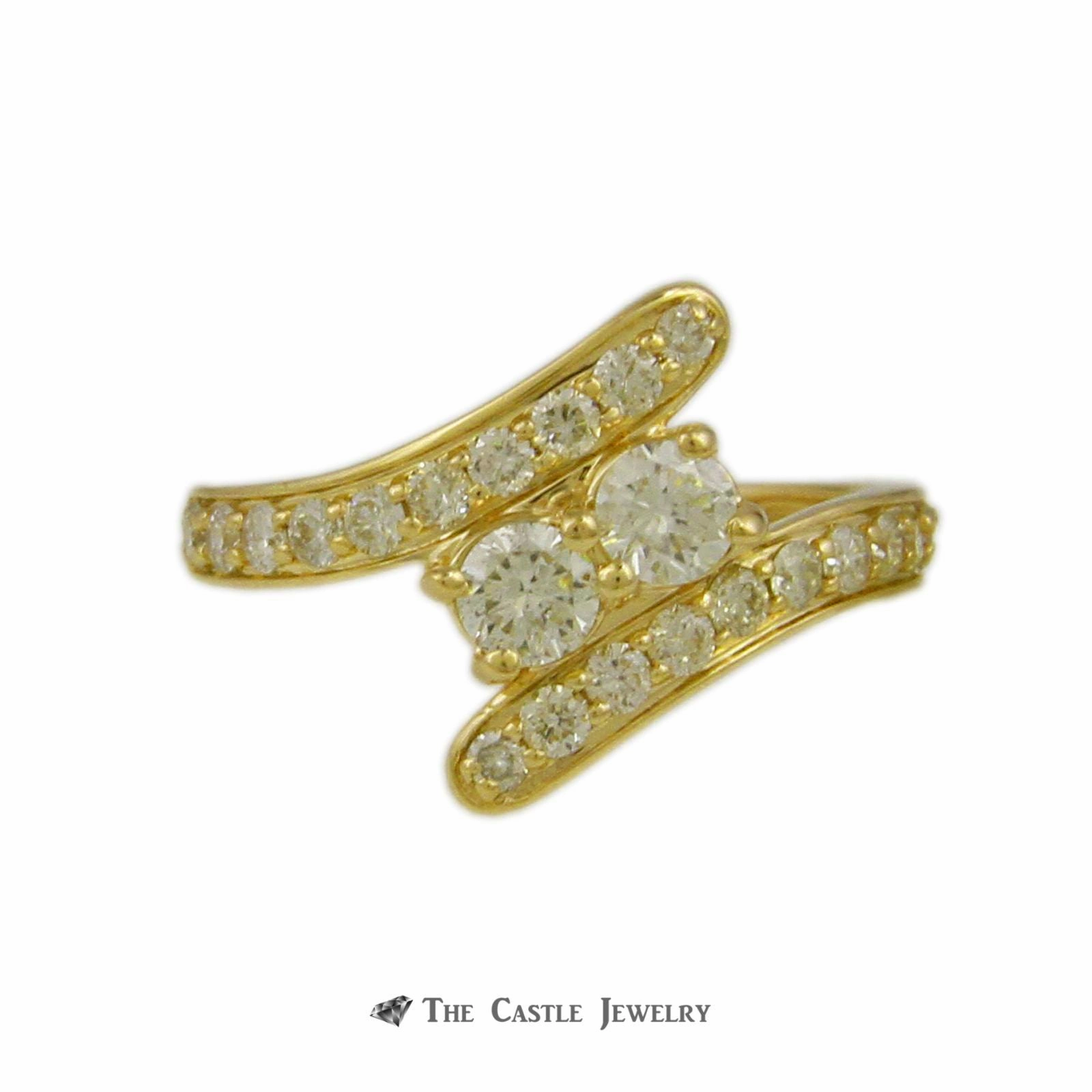 Durable Decoration Fine Craftsmanship My True Love My Best Friend 1cttw Double Round Diamond Ring w/ Diamond Sides in 14K